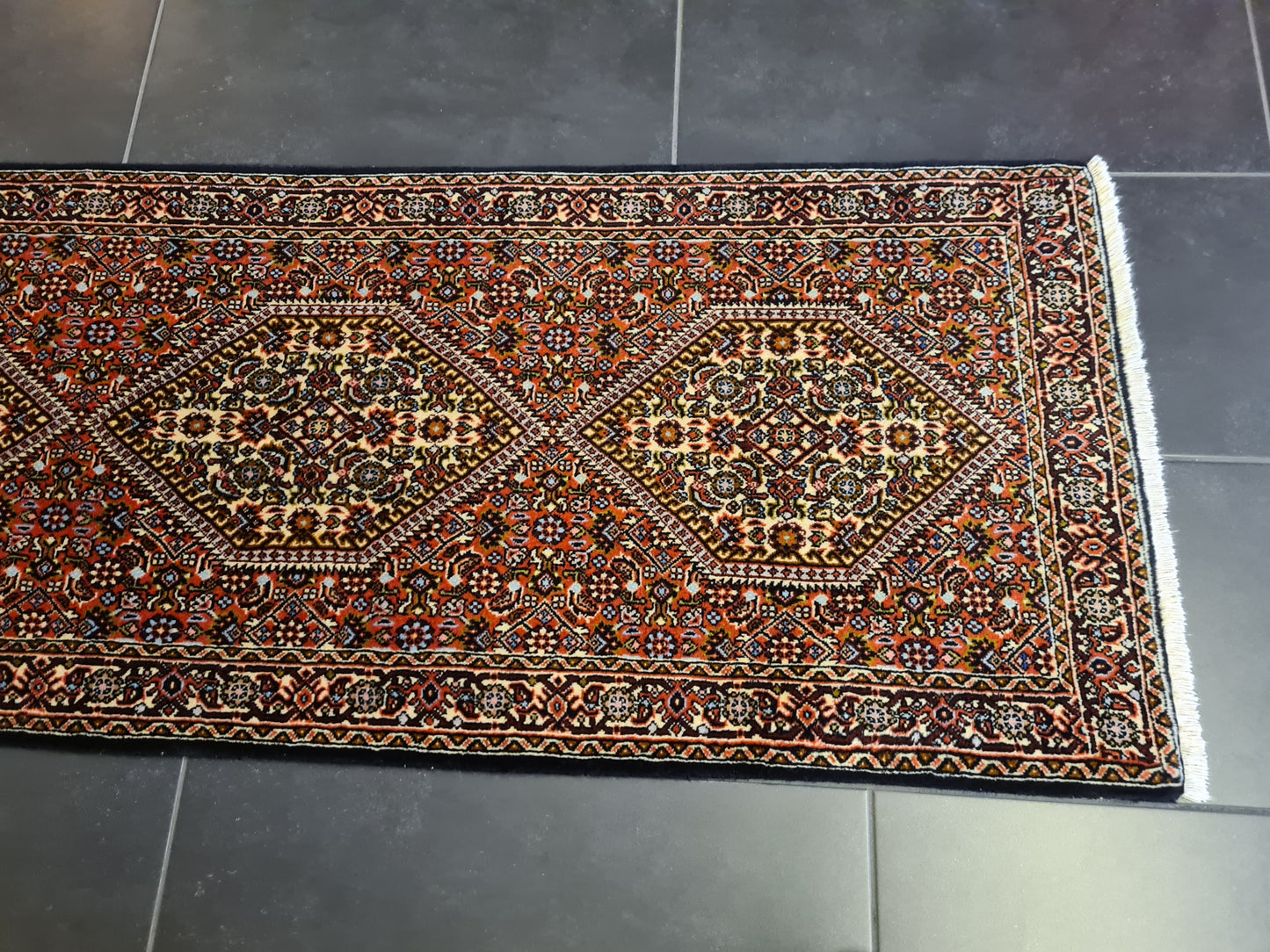 Perserteppich Orientteppich Handgeknüpfter Teppich Bidjar 250x60cm