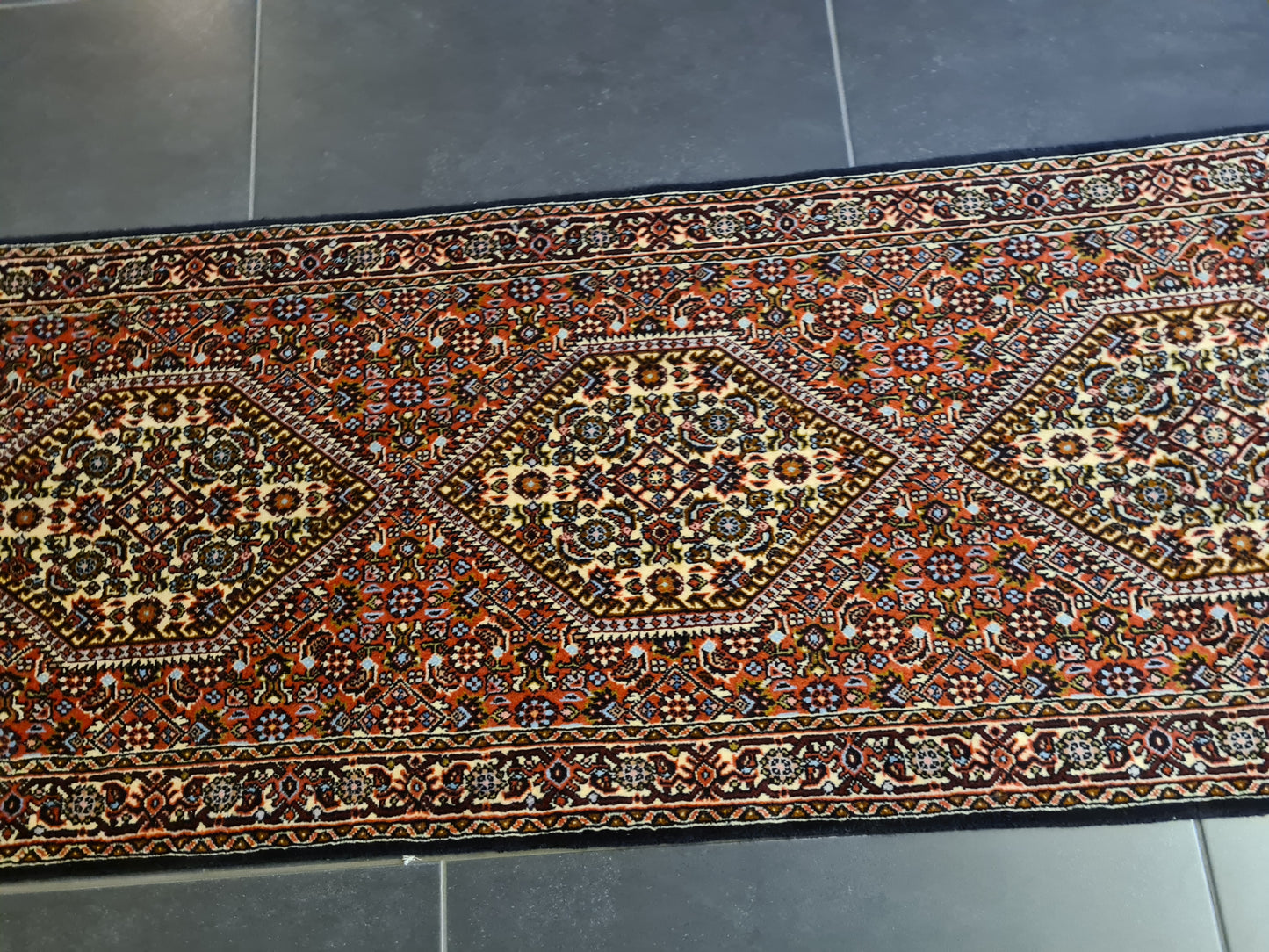 Perserteppich Orientteppich Handgeknüpfter Teppich Bidjar 250x60cm