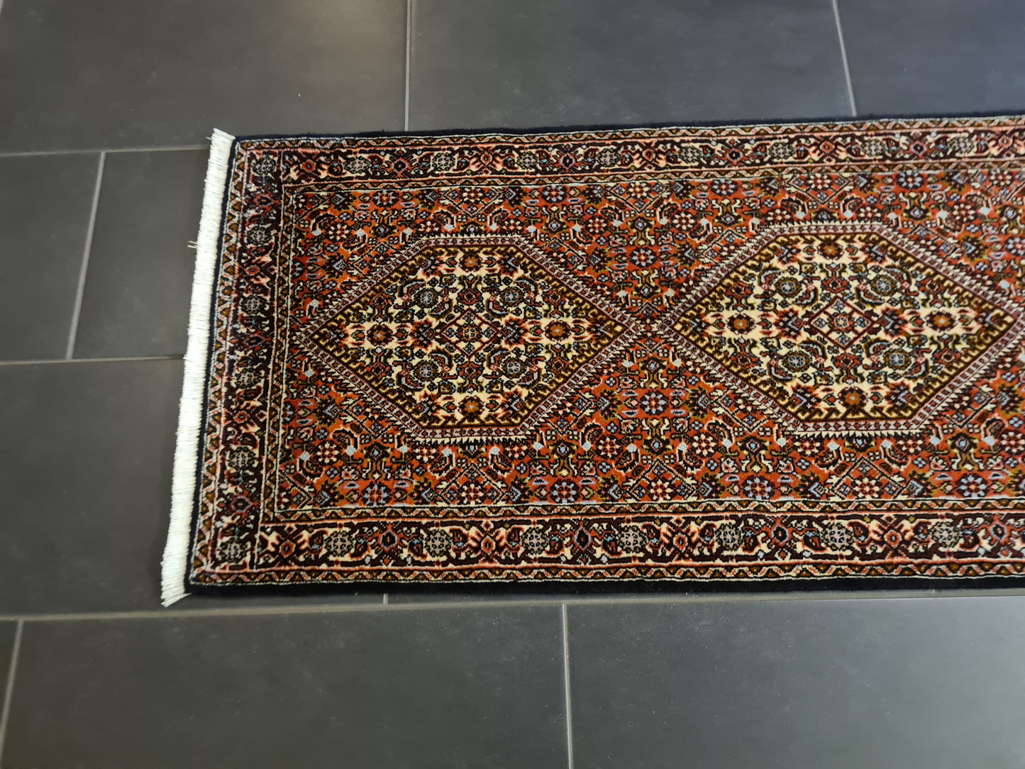 Perserteppich Orientteppich Handgeknüpfter Teppich Bidjar 250x60cm