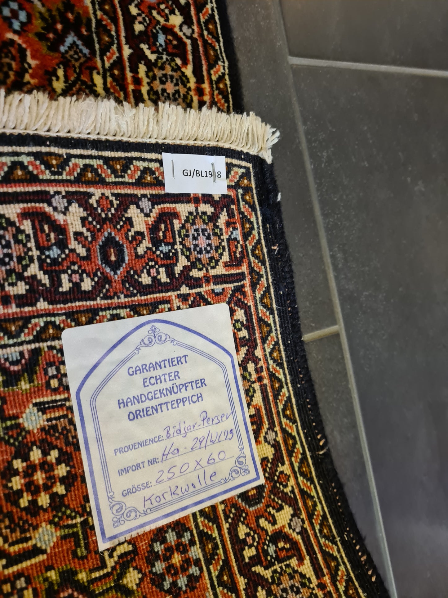 Perserteppich Orientteppich Handgeknüpfter Teppich Bidjar 250x60cm