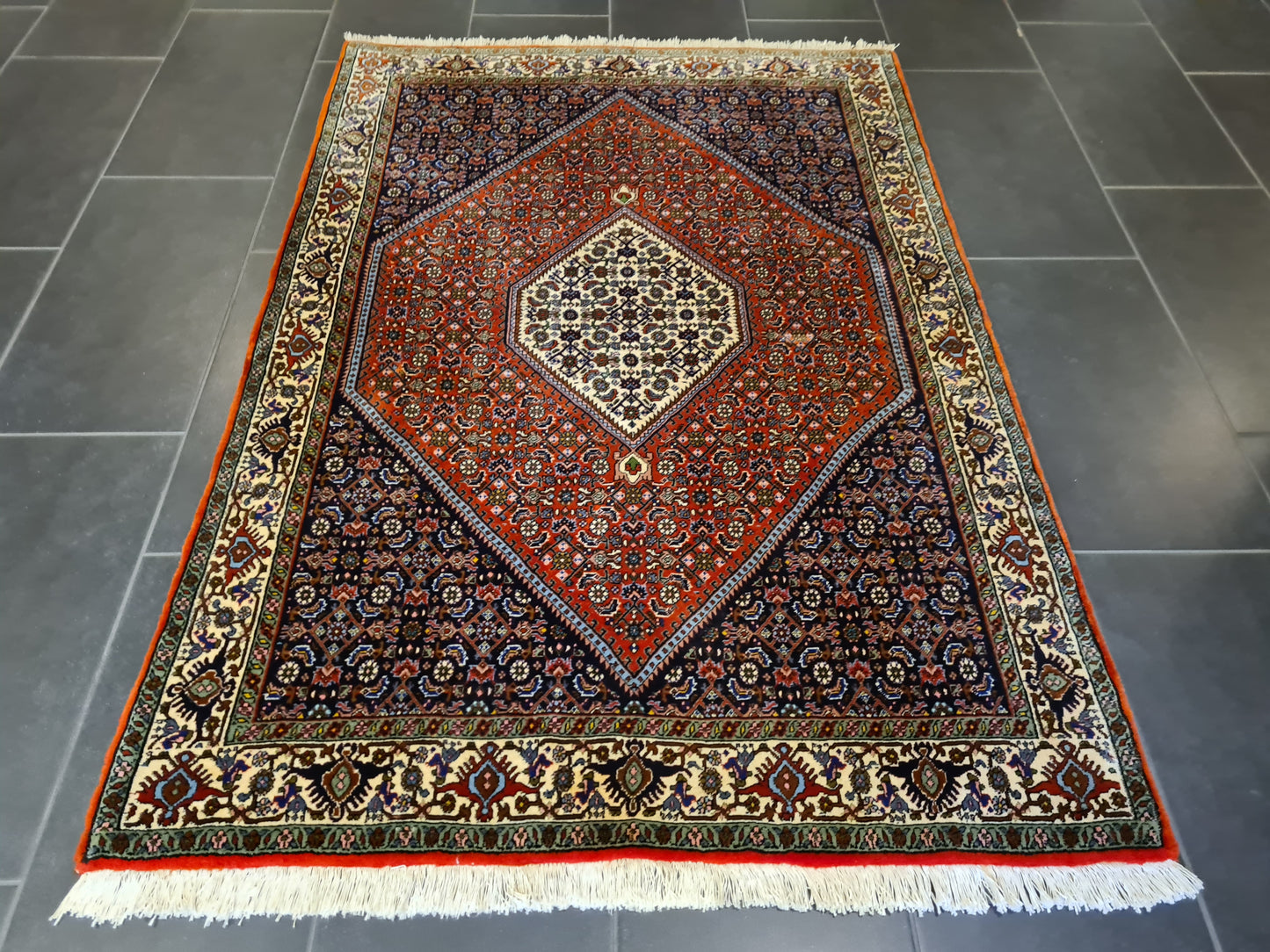 Perserteppich Orientteppich Handgeknüpfter Teppich Bidjar 167x115cm