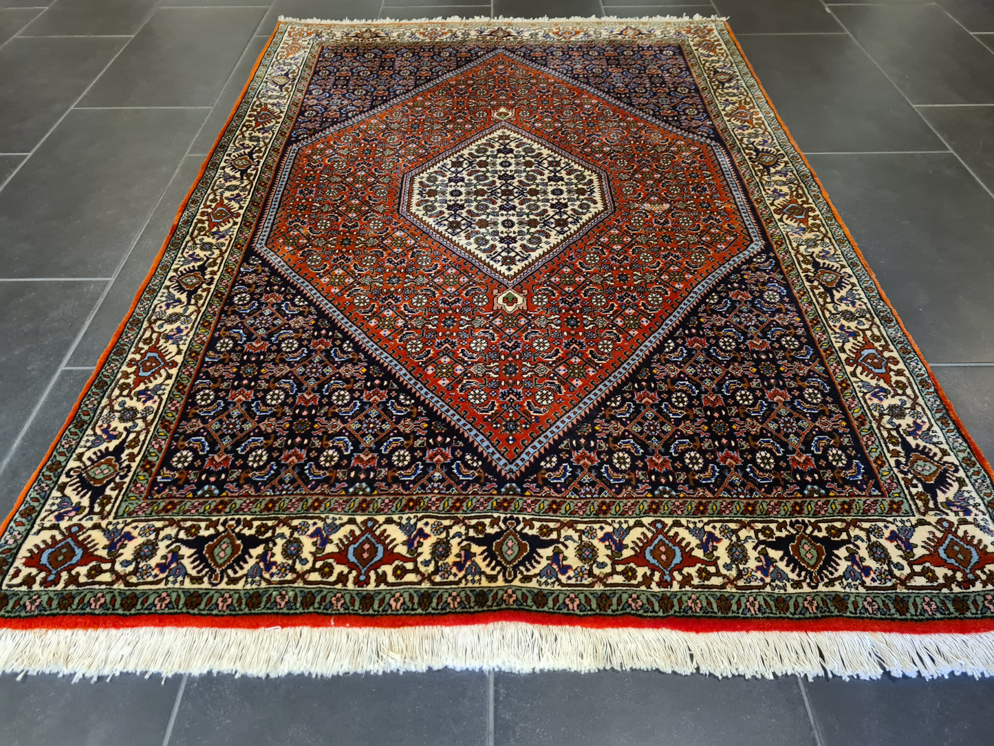 Perserteppich Orientteppich Handgeknüpfter Teppich Bidjar 167x115cm