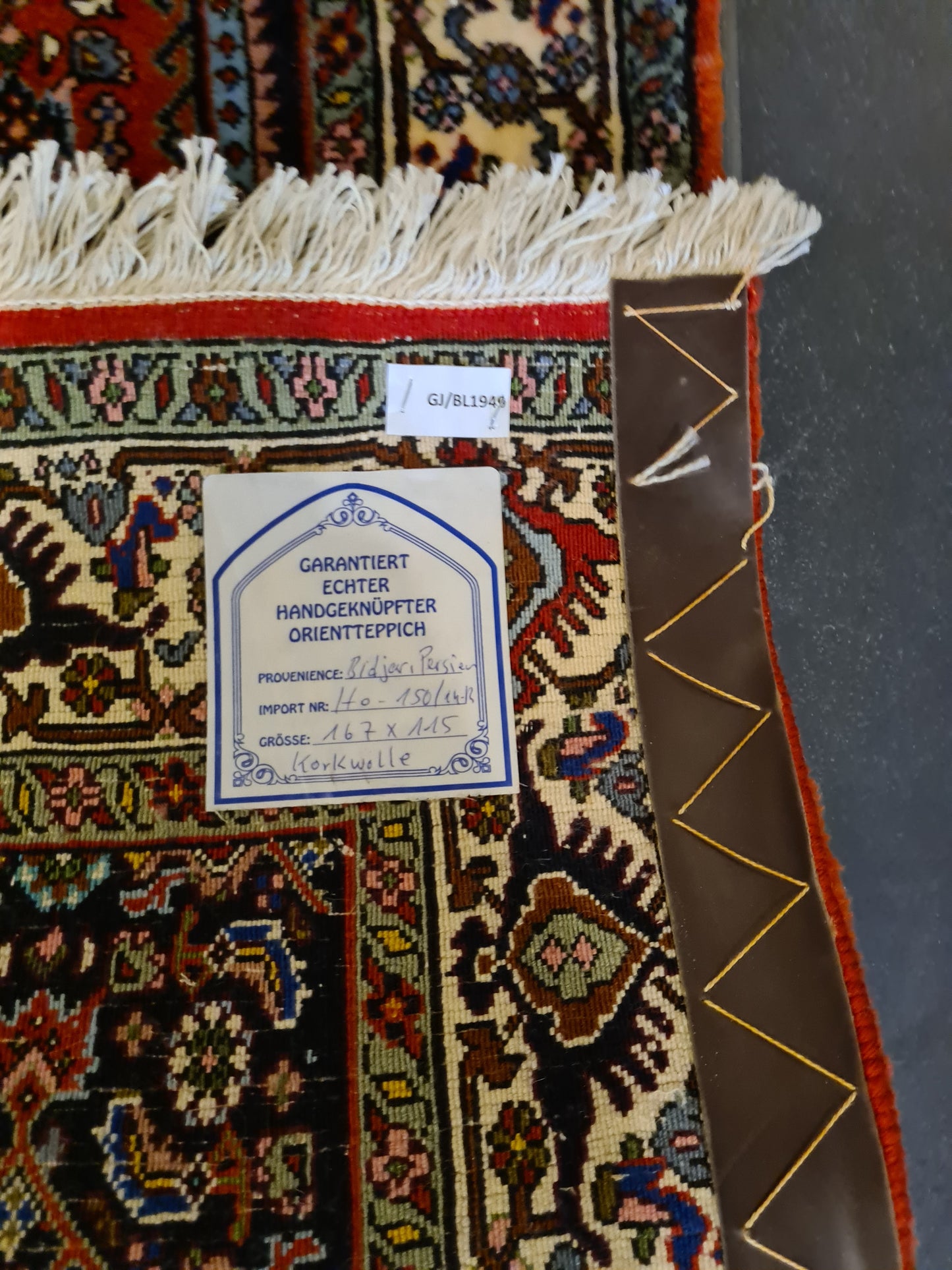 Perserteppich Orientteppich Handgeknüpfter Teppich Bidjar 167x115cm