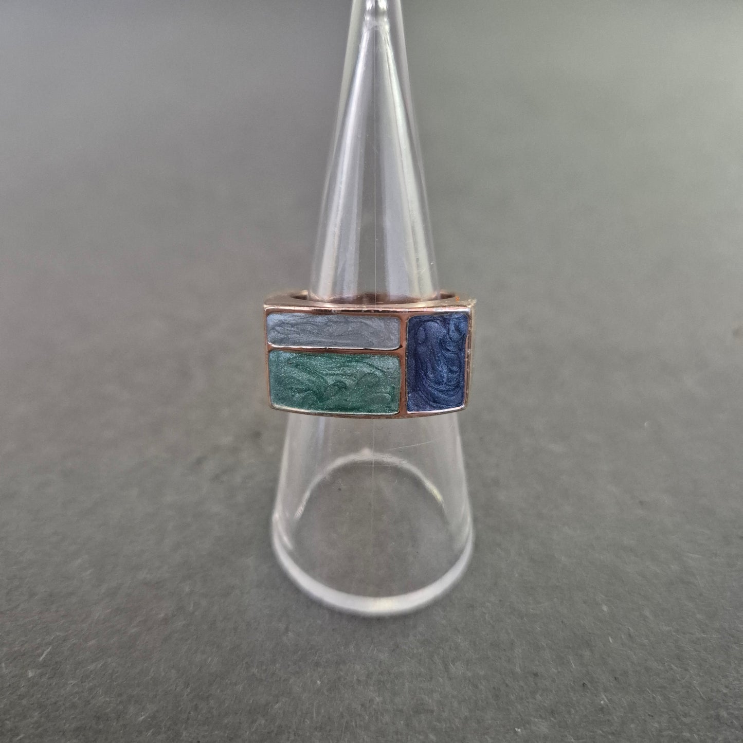 Vintage-Ring im Mosaikstil – Geometrisch & Farbintensiv