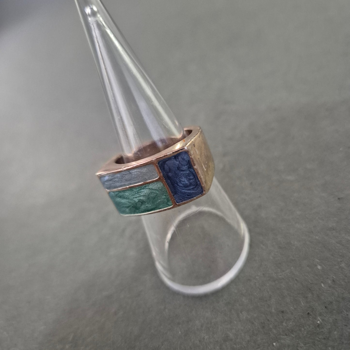 Vintage-Ring im Mosaikstil – Geometrisch & Farbintensiv