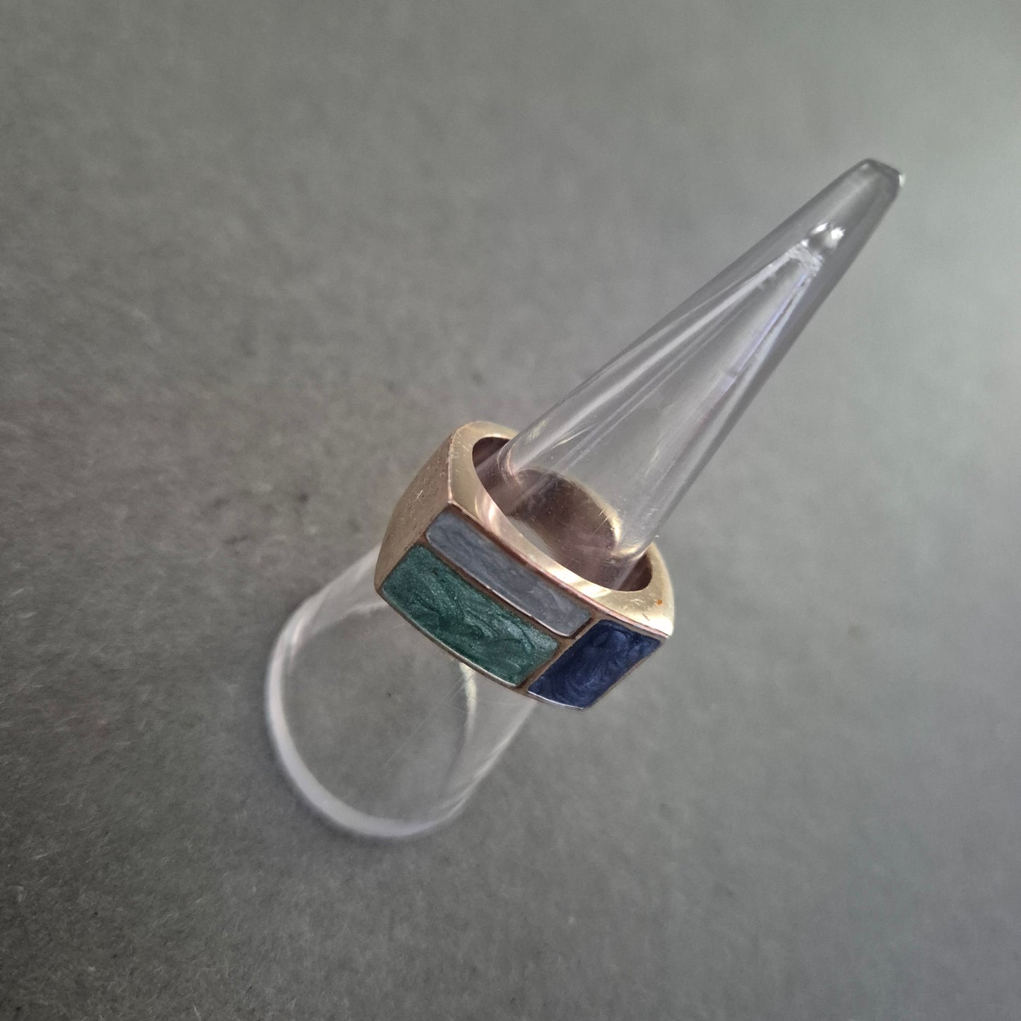 Vintage-Ring im Mosaikstil – Geometrisch & Farbintensiv