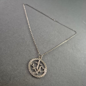 Silberne Kette mit Anhänger Kreuz-Anker-Herz – Glaube Liebe Hoffnung