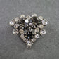 Vintage Strassbrosche in Silber – Funkelndes Design in Tropfenform
