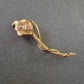 Goldene Blumenbrosche mit Perlen – Elegantes Design in Calla-Form
