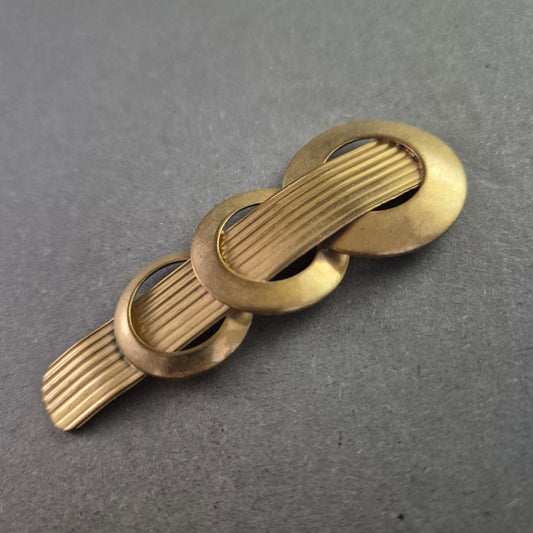 Vintage Brosche im Art-Deco-Stil – Geometrisches Design in Goldoptik