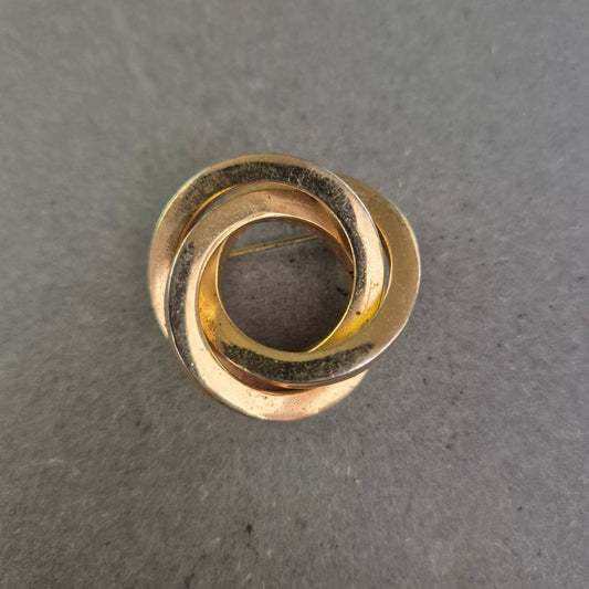 Schlichte Vintage-Brosche in Goldoptik – Verschlungene Kreise