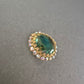 Vintage-Brosche mit grünem Glasstein & Strass – Funkelnder Retro-Charme