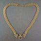 Elegante Vintage-Halskette mit goldfarbenem Gliederdesign & Strass