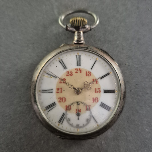 Antike Silber-Taschenuhr mit Ankerwerk – 800er Silbergehäuse