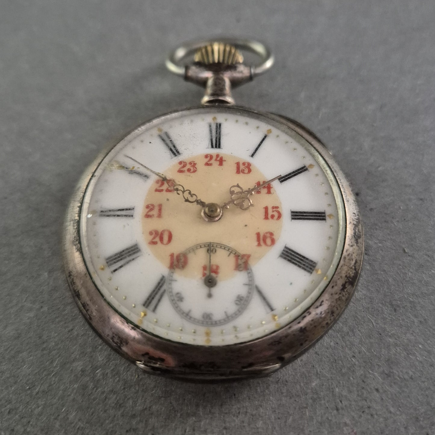 Antike Silber-Taschenuhr mit Ankerwerk – 800er Silbergehäuse