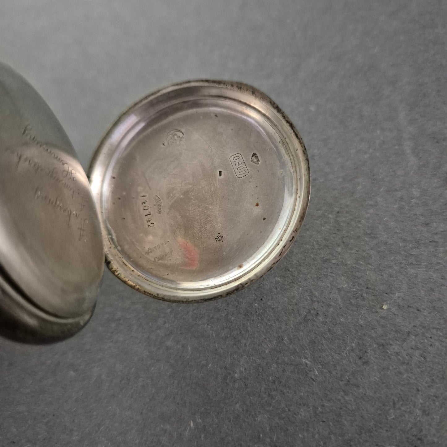 Antike Silber-Taschenuhr mit Ankerwerk – 800er Silbergehäuse