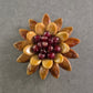 Handgefertigte Vintage-Brosche aus Naturmaterialien – Blumenmotiv