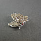 Glitzernde Vintage-Brosche Schmetterling – Silberfarben mit Strass