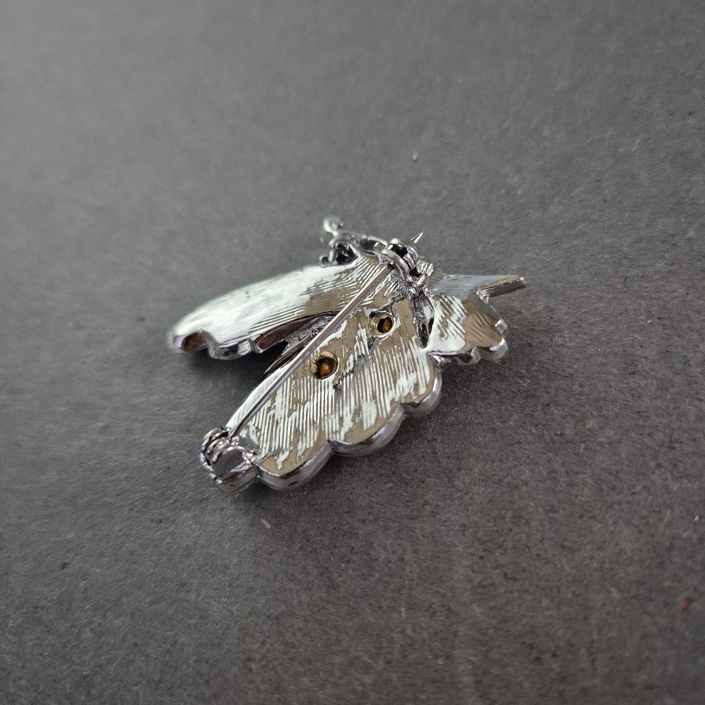 Glitzernde Vintage-Brosche Schmetterling – Silberfarben mit Strass