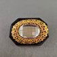 Vintage-Brosche mit Facettstein – Schwarz-Goldenes Design im Barockstil