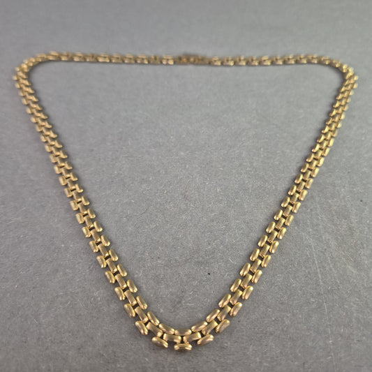 Vintage Halskette im Panzerketten-Stil – Goldfarbener Klassiker