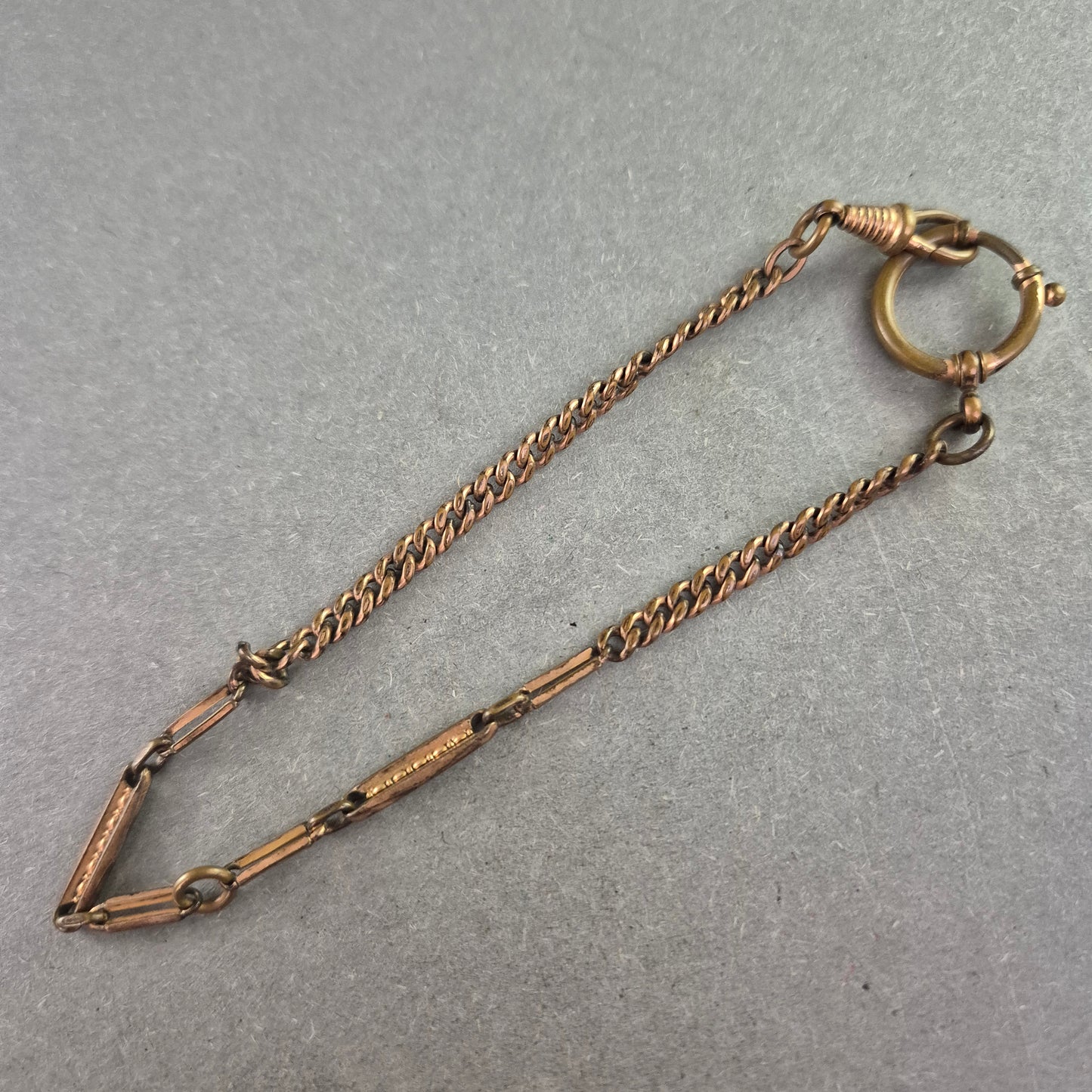 Antikes Armband aus Messing – Filigrane Glieder mit Federringverschluss