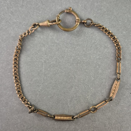 Antikes Armband aus Messing – Filigrane Glieder mit Federringverschluss