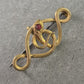 Antike Goldbrosche mit Rubinfarbener Zier – Jugendstil-Eleganz
