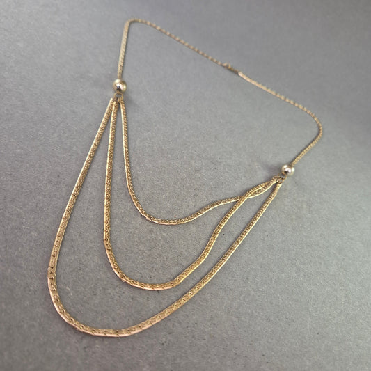 Damen Halskette im Layer-Look – Dreireihiges Design in Goldoptik