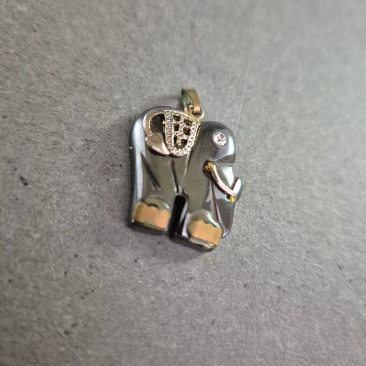 Anhänger „Elefant“ in Silber- und Goldoptik – Glückssymbol mit Strass