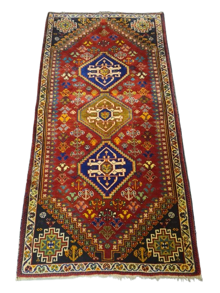 Perserteppich Orientteppich Antiker Handgeknüpfter Shiraz 175x90cm