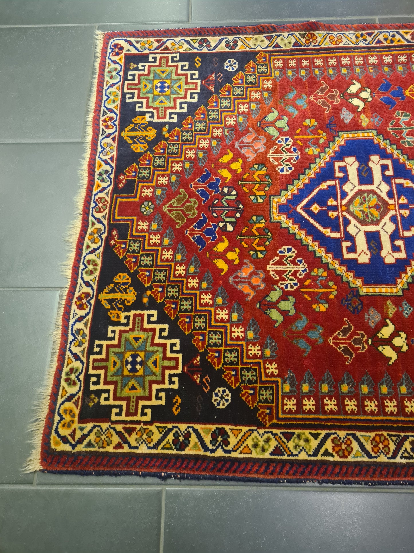 Perserteppich Orientteppich Antiker Handgeknüpfter Shiraz 175x90cm