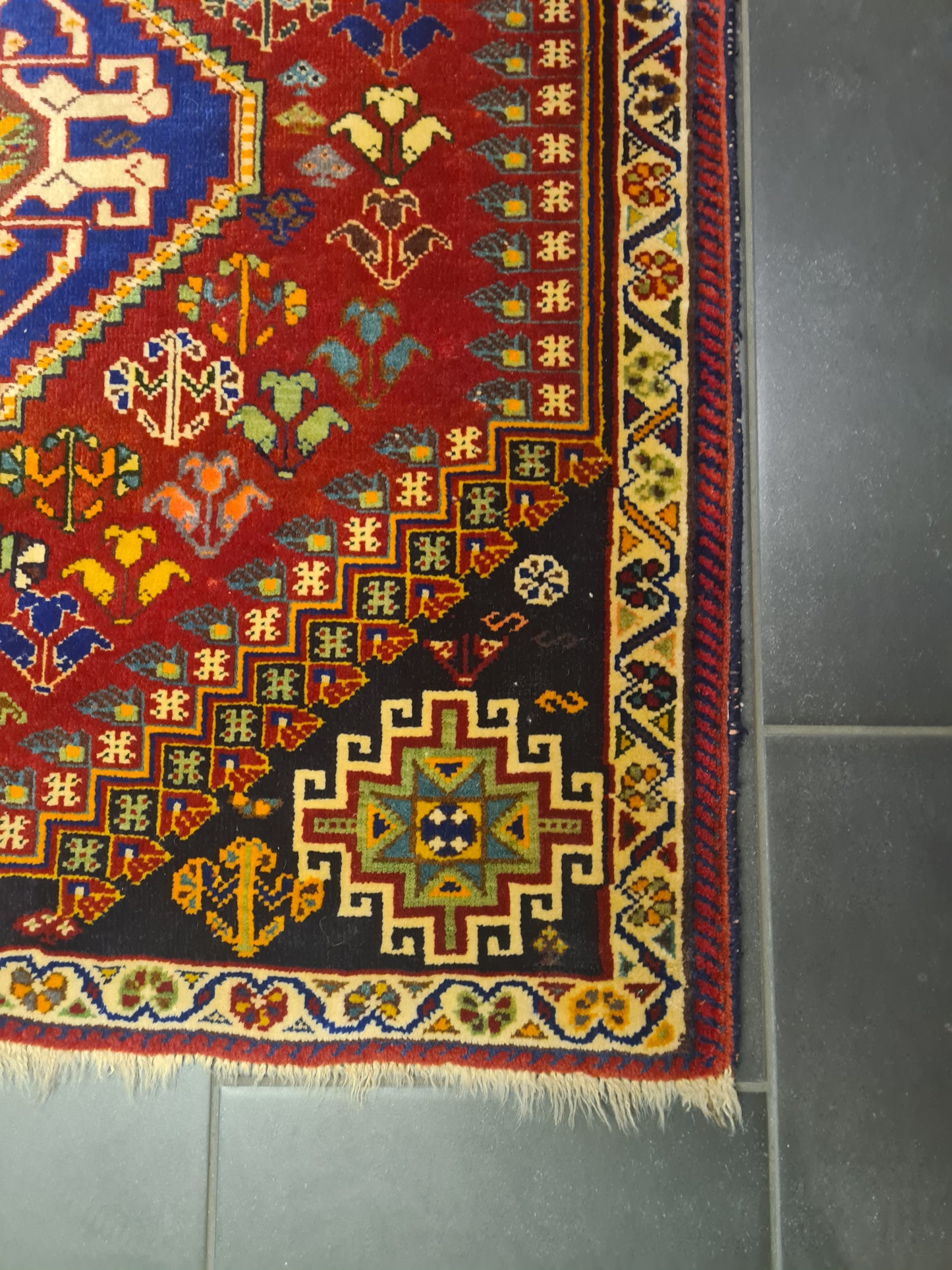 Perserteppich Orientteppich Antiker Handgeknüpfter Shiraz 175x90cm