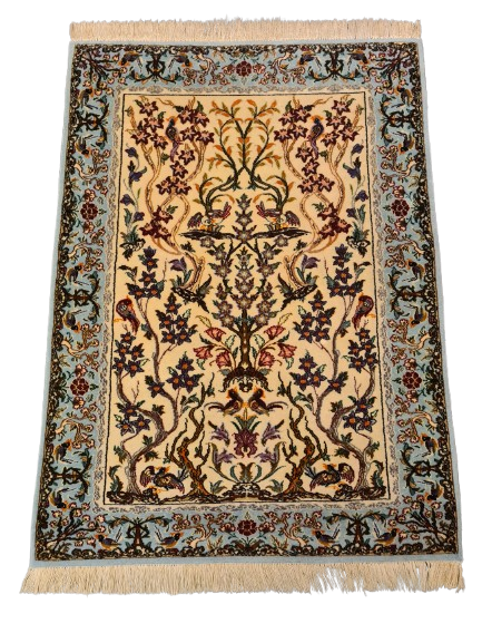 Perserteppich Isfahan Teppich Handgeknüpfter Seidenteppich 95x70cm