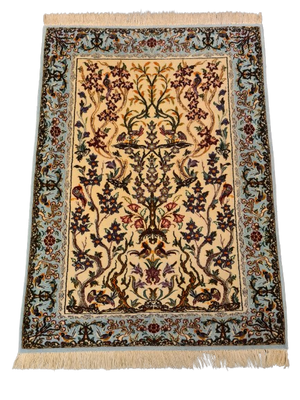 Perserteppich Isfahan Teppich Handgeknüpfter Seidenteppich 95x70cm