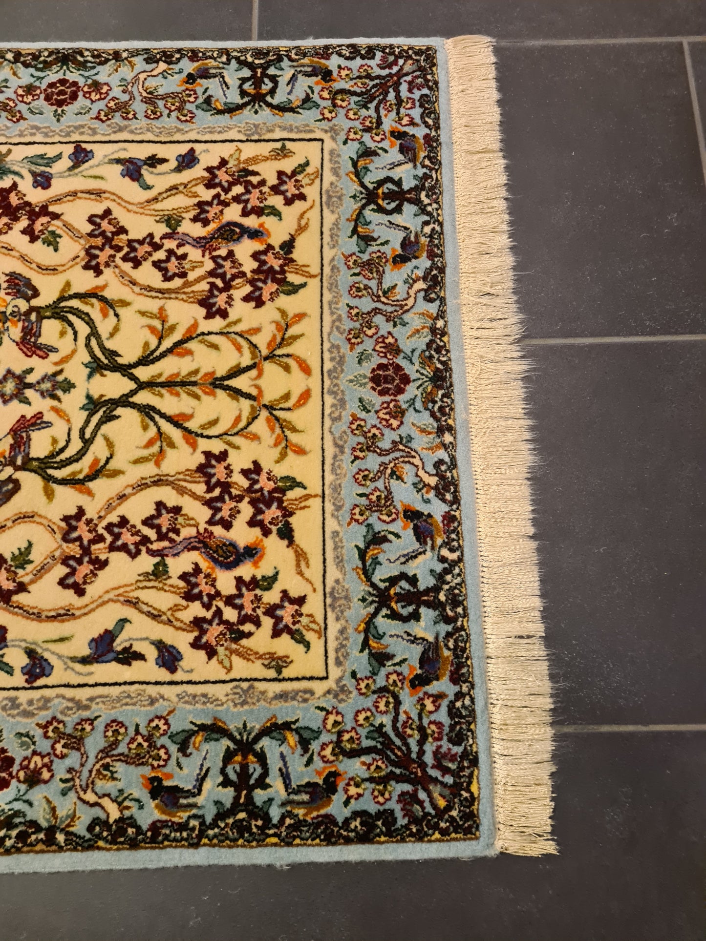 Perserteppich Isfahan Teppich Handgeknüpfter Seidenteppich 95x70cm