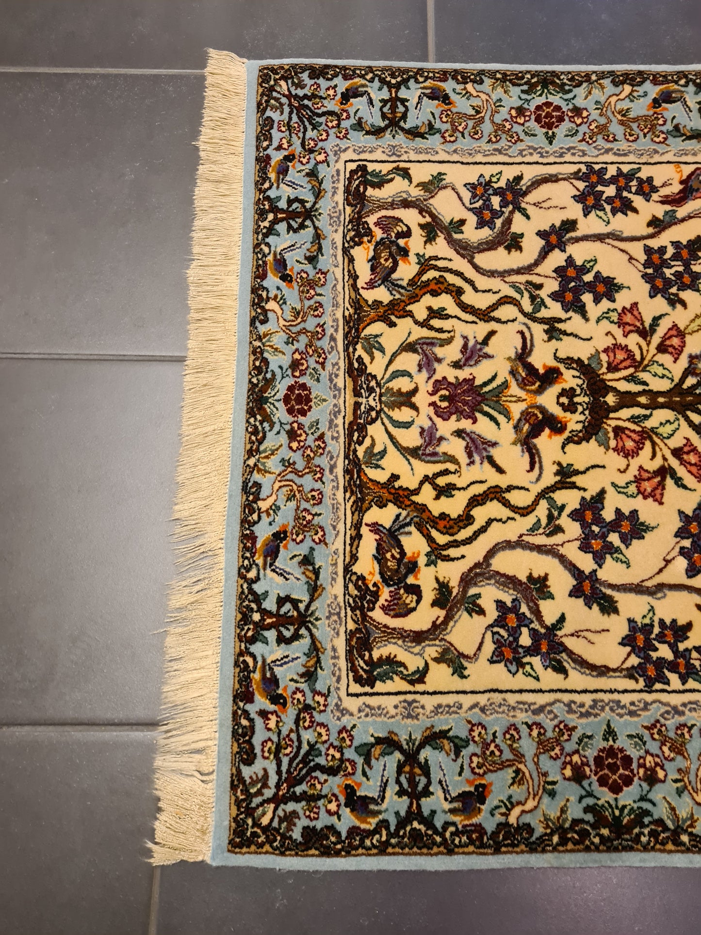 Perserteppich Isfahan Teppich Handgeknüpfter Seidenteppich 95x70cm