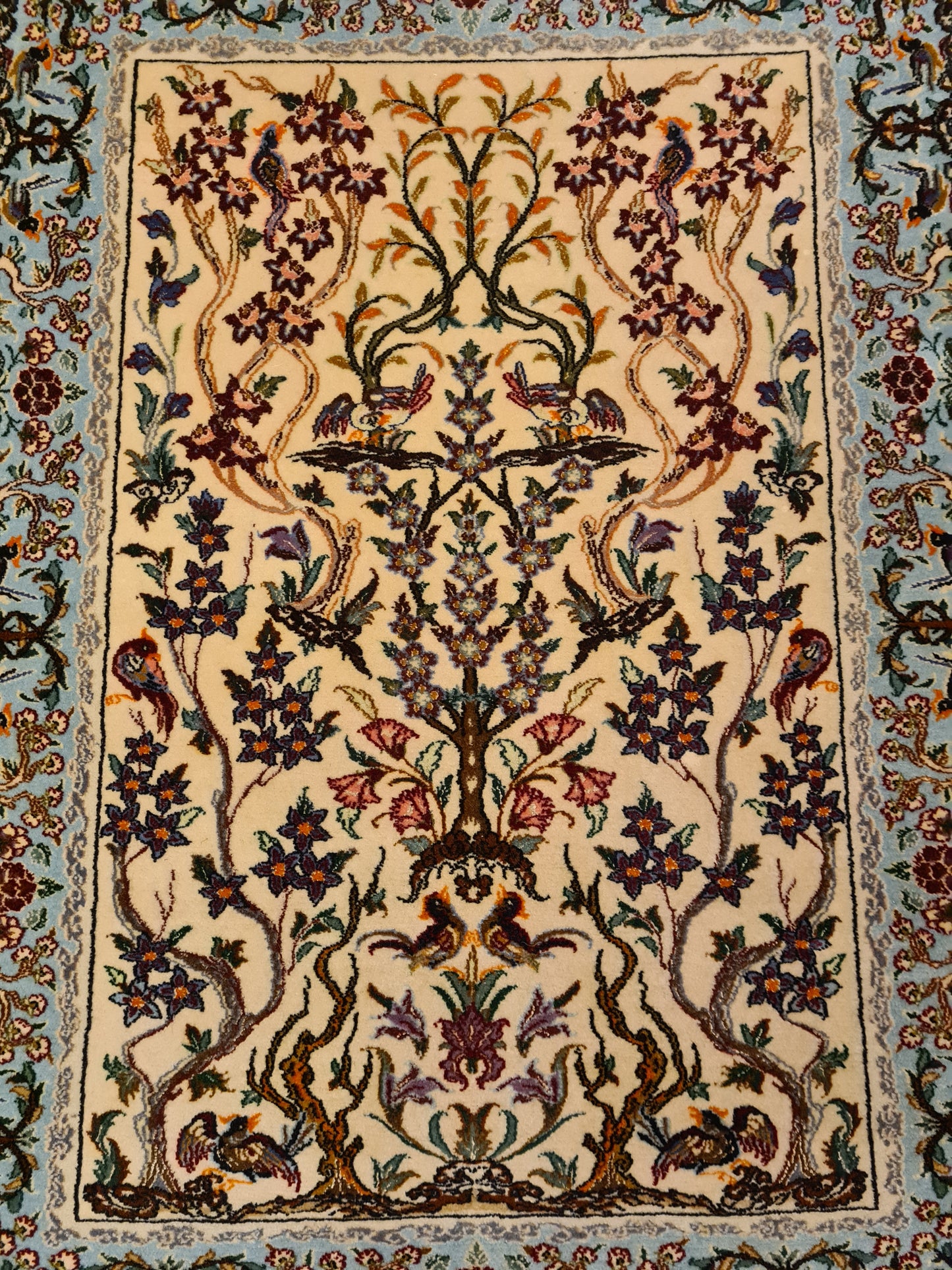 Perserteppich Isfahan Teppich Handgeknüpfter Seidenteppich 95x70cm