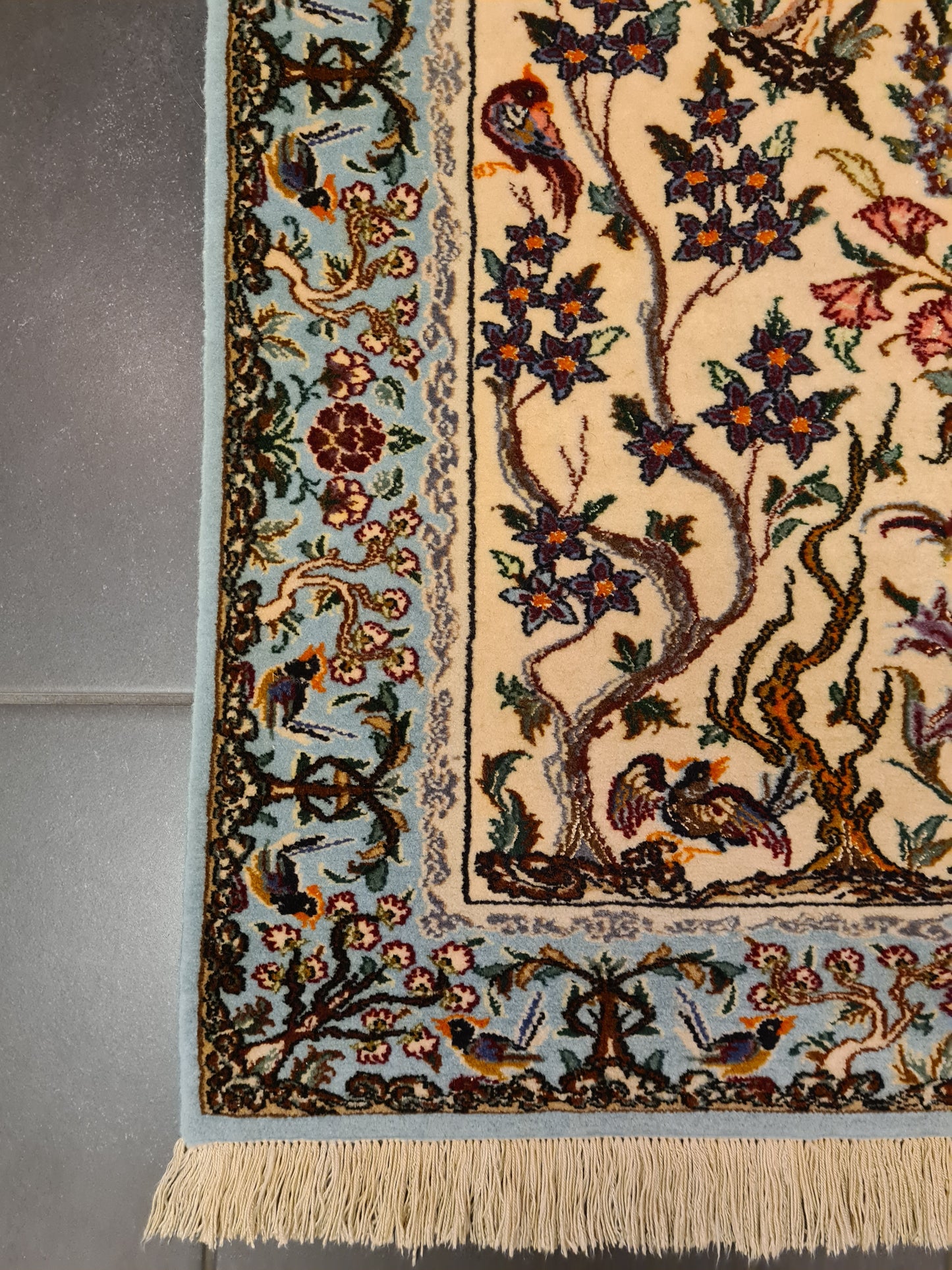 Perserteppich Isfahan Teppich Handgeknüpfter Seidenteppich 95x70cm