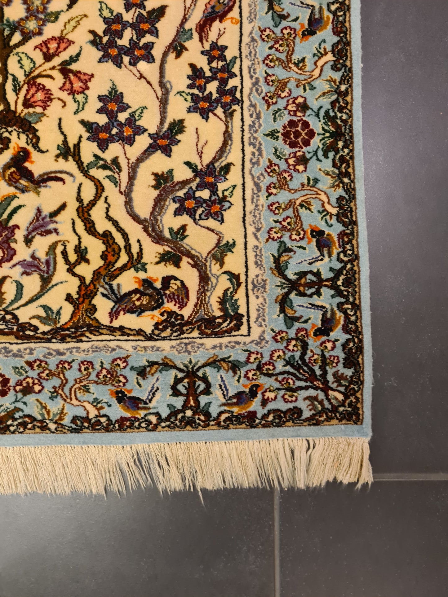 Perserteppich Isfahan Teppich Handgeknüpfter Seidenteppich 95x70cm