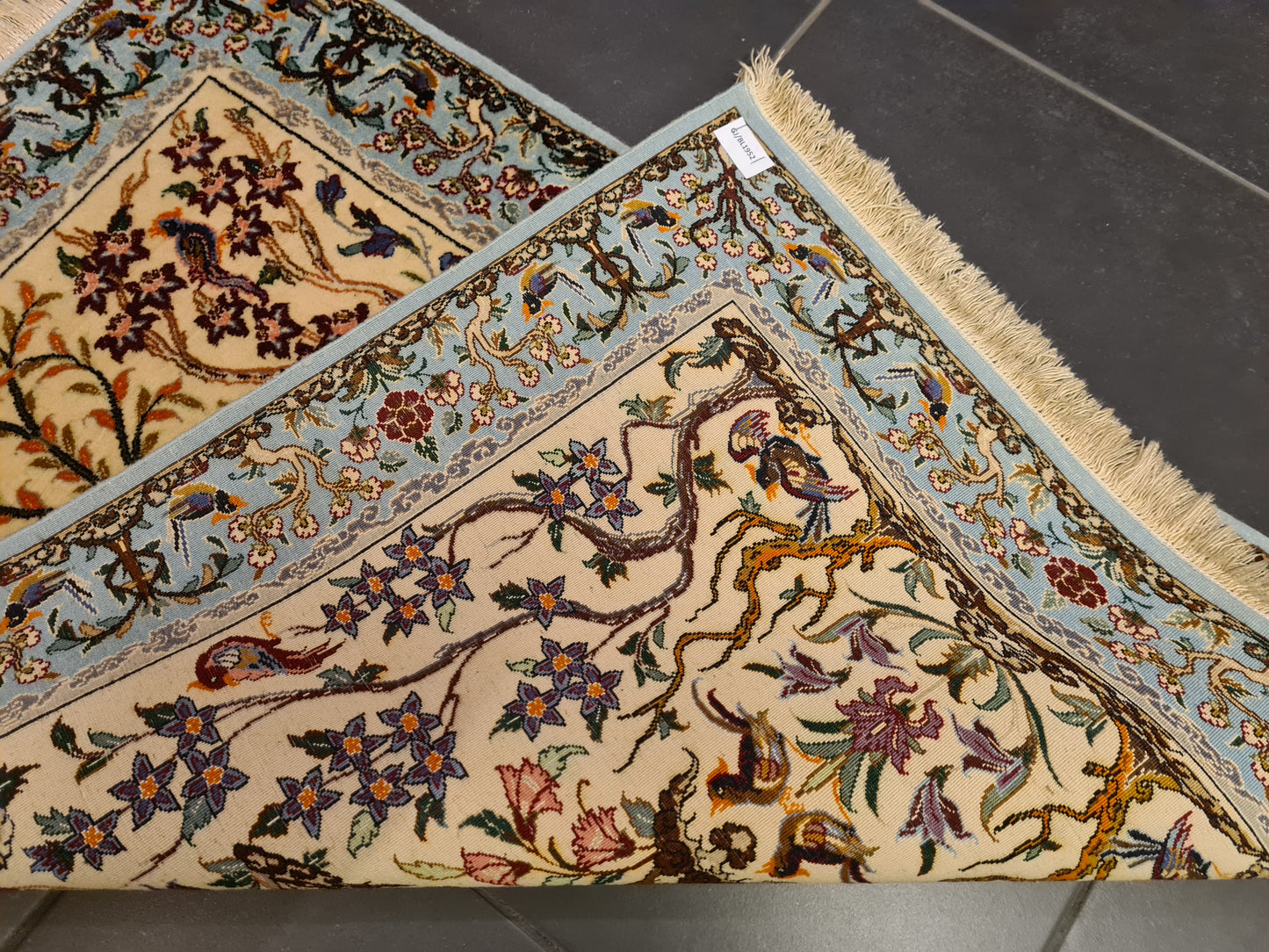 Perserteppich Isfahan Teppich Handgeknüpfter Seidenteppich 95x70cm