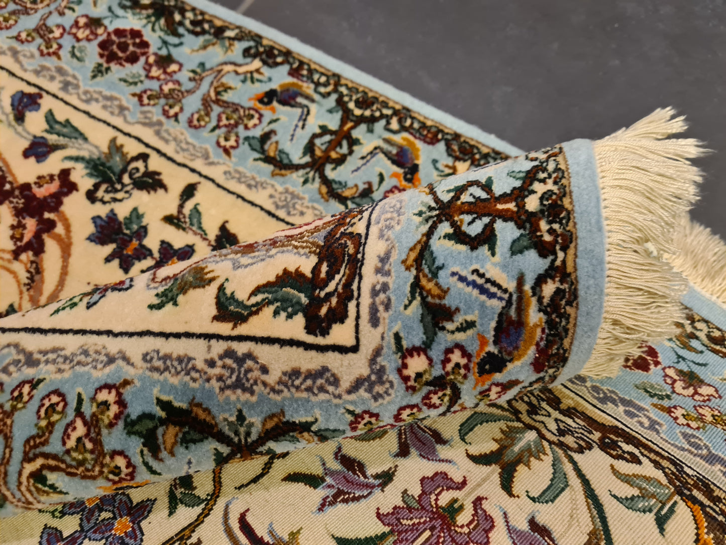 Perserteppich Isfahan Teppich Handgeknüpfter Seidenteppich 95x70cm