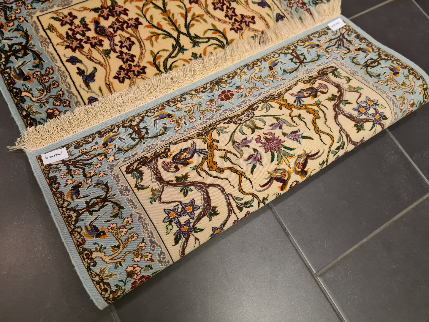 Perserteppich Isfahan Teppich Handgeknüpfter Seidenteppich 95x70cm