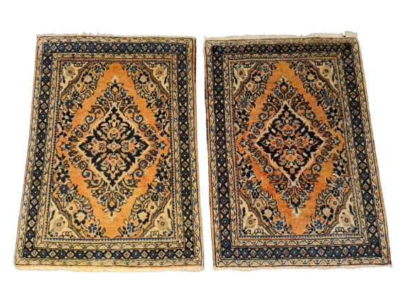 2er Set Orientteppich Perserteppich Handgeknüpfter Us Sarough 77x56cm