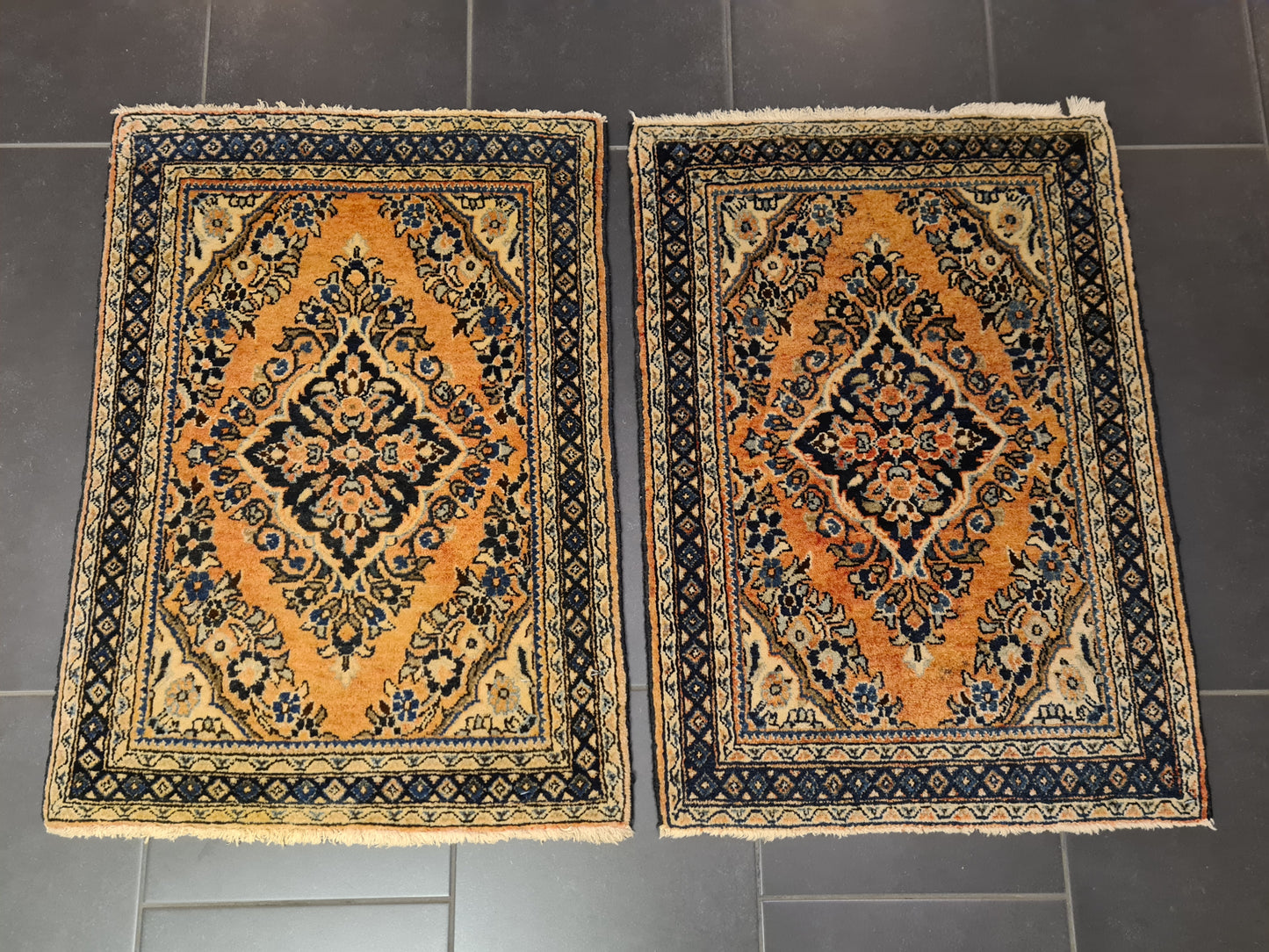 2er Set Orientteppich Perserteppich Handgeknüpfter Us Sarough 77x56cm