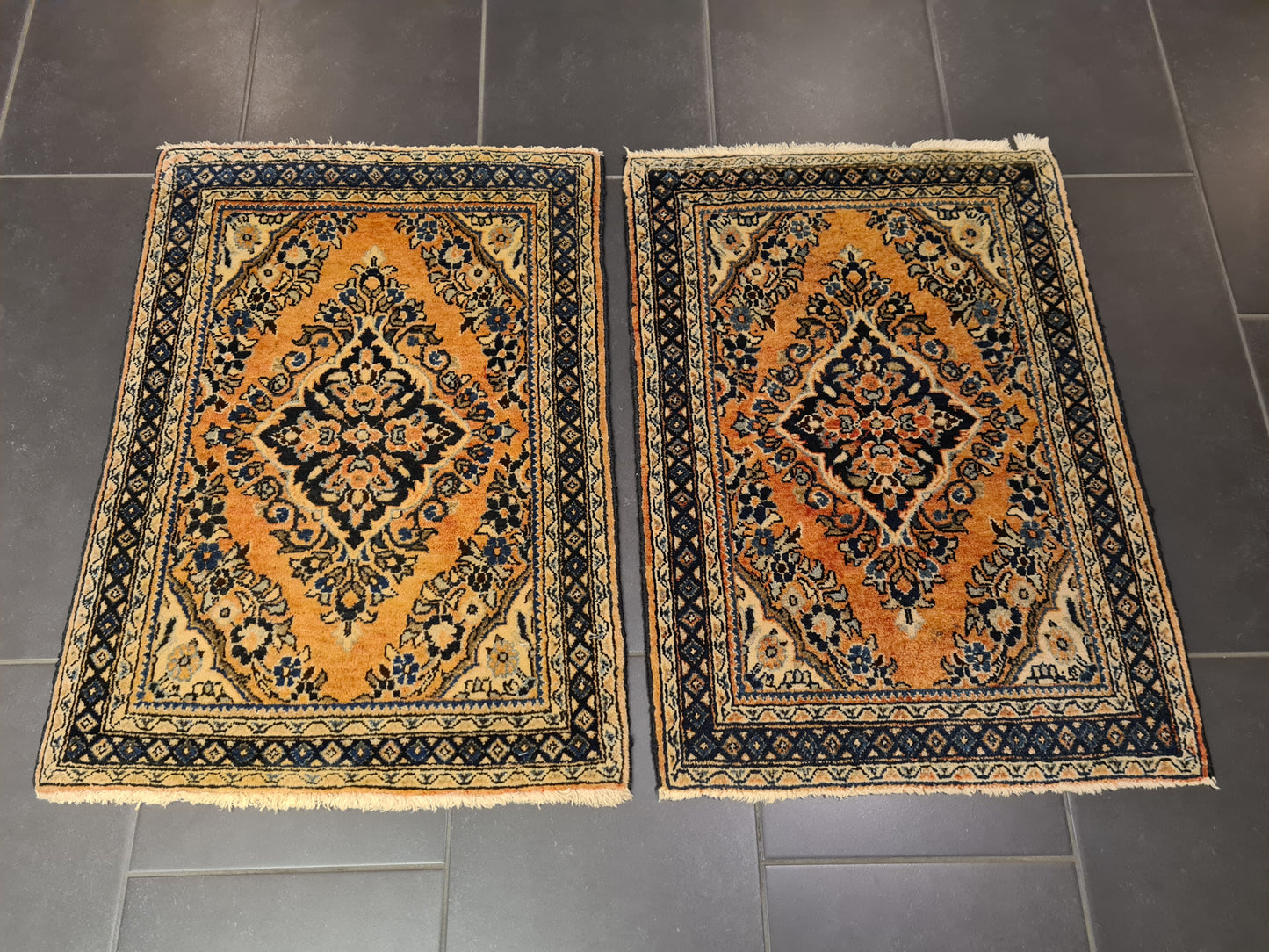 2er Set Orientteppich Perserteppich Handgeknüpfter Us Sarough 77x56cm