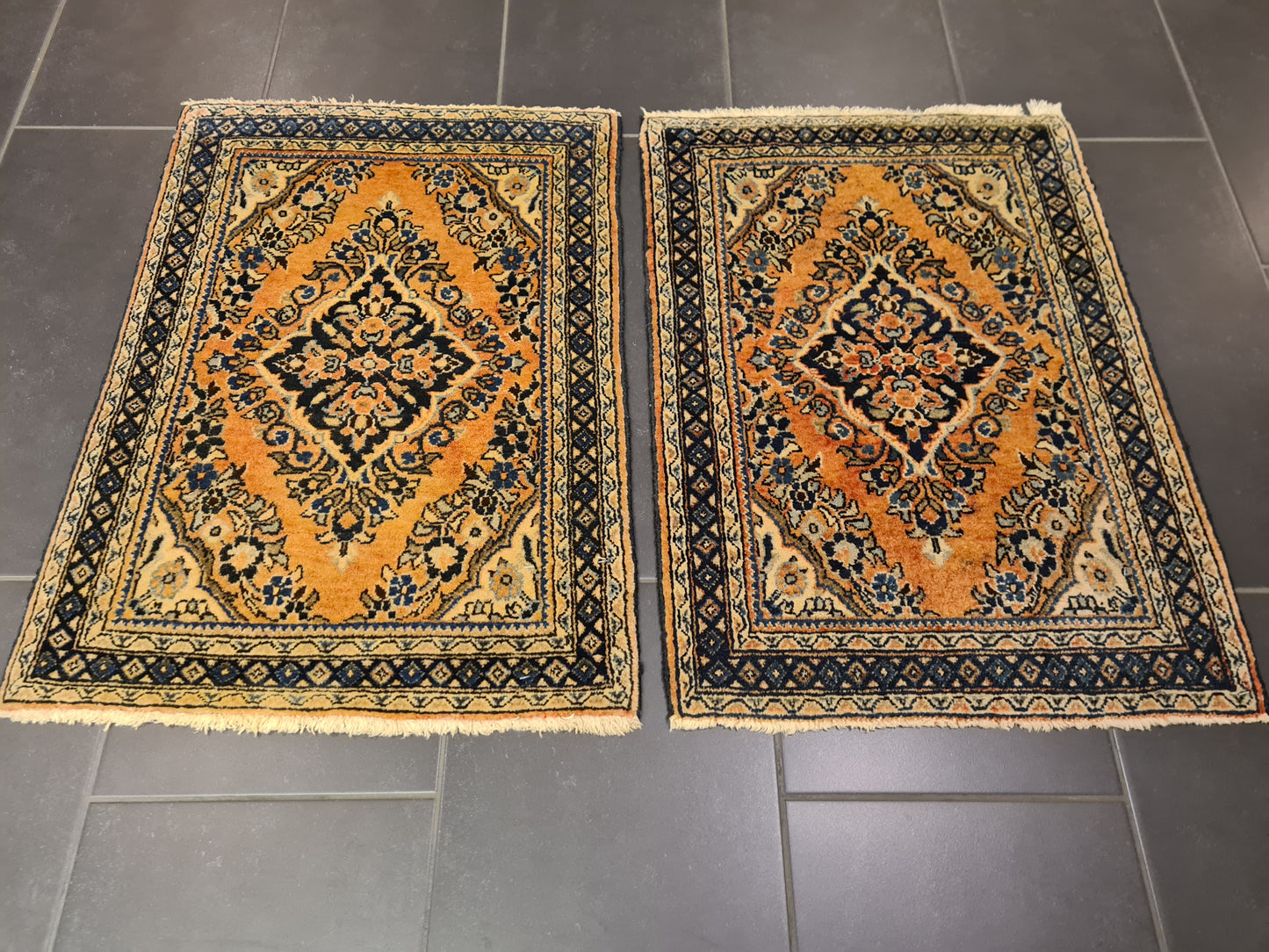 2er Set Orientteppich Perserteppich Handgeknüpfter Us Sarough 77x56cm