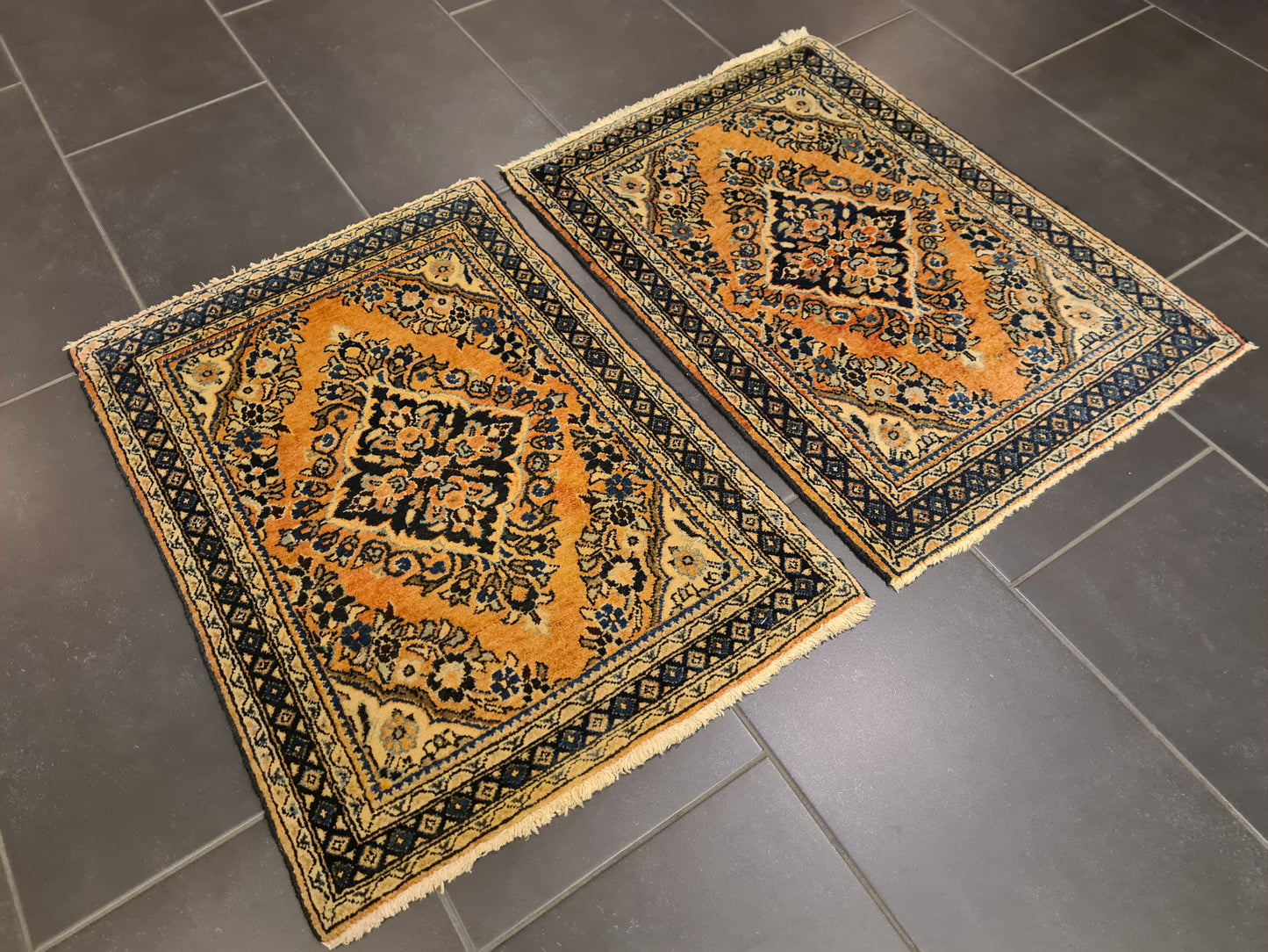 2er Set Orientteppich Perserteppich Handgeknüpfter Us Sarough 77x56cm