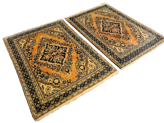 2er Set Orientteppich Perserteppich Handgeknüpfter Us Sarough 77x56cm