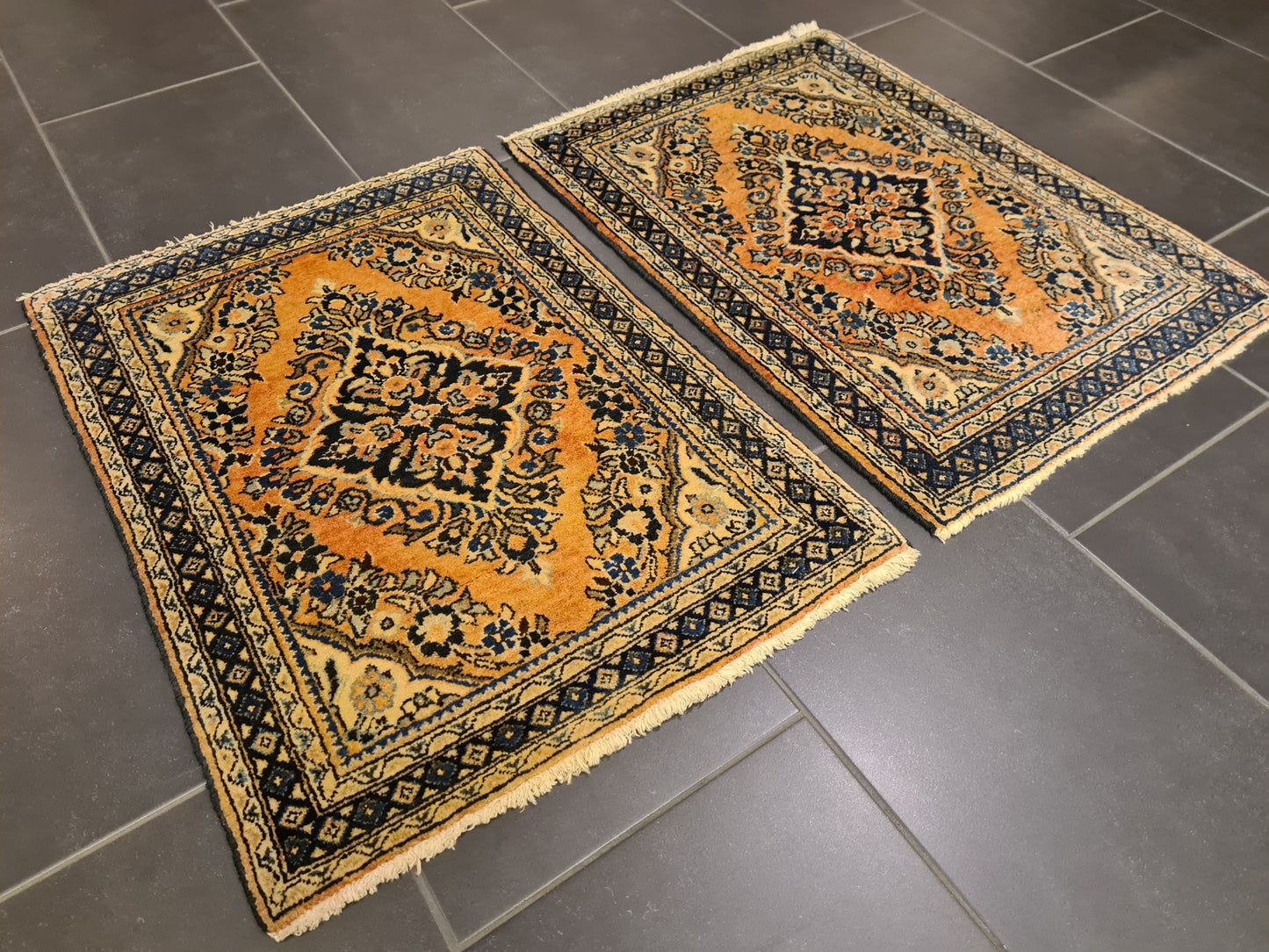 2er Set Orientteppich Perserteppich Handgeknüpfter Us Sarough 77x56cm